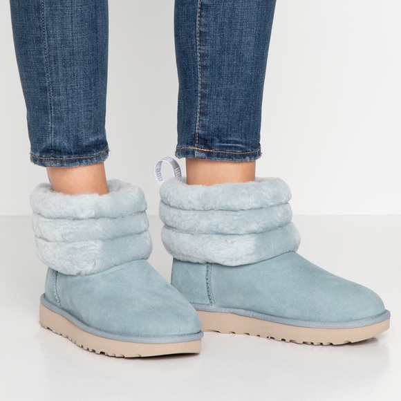 ugg fluff mini quilted boot in grey